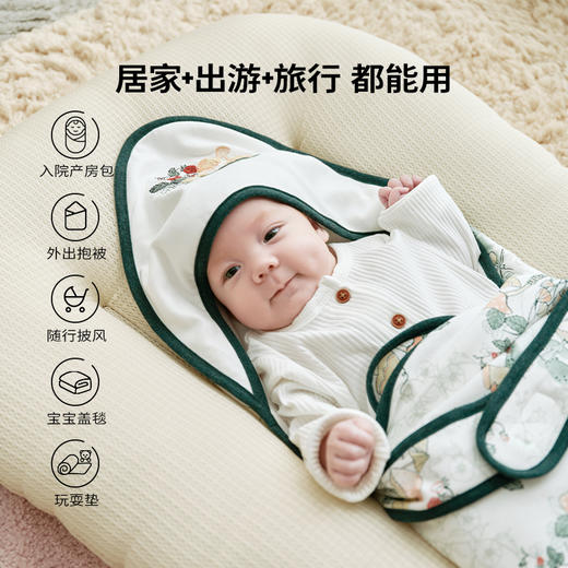 cutelife【竹棉抱被】盖毯婴儿待产包产房新生儿抱被0-6个月 商品图4