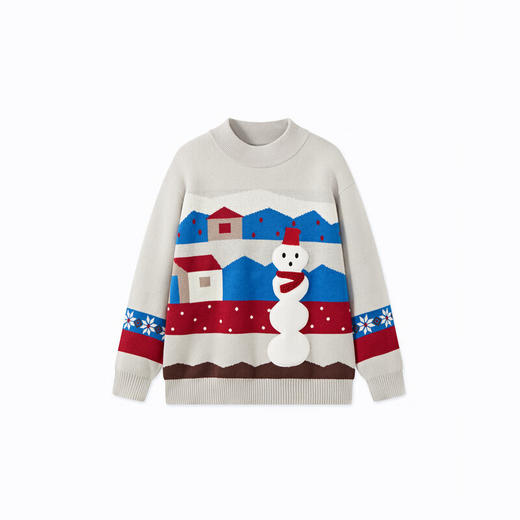 【MQD】【拜年服】男童冬季卡通雪人保暖亲肤半高领毛衣 商品图5