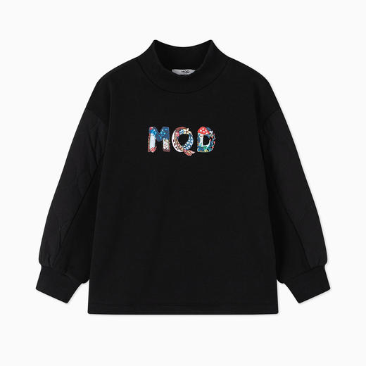 【秒】【专柜同款】MQD童装男大童暖焱绒蓄暖拼接卫衣冬半高领上衣 商品图2