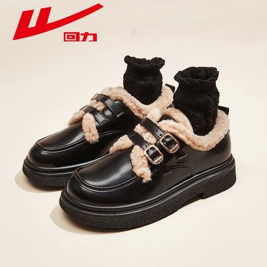 回力女鞋休闲亮面保暖甜美可爱轻便气质厚底玛丽珍小皮鞋冬季加绒 商品图9