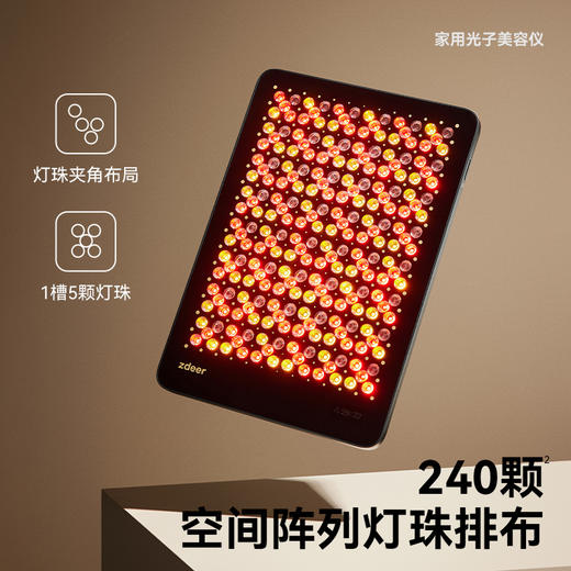 左点大排灯ZD-NFY8  搭载钻石纹聚光微透镜技术，240颗灯珠阵列排布，44重窄谱光波深入肌底，实现紧致、保湿、舒缓等多重功效。 商品图2