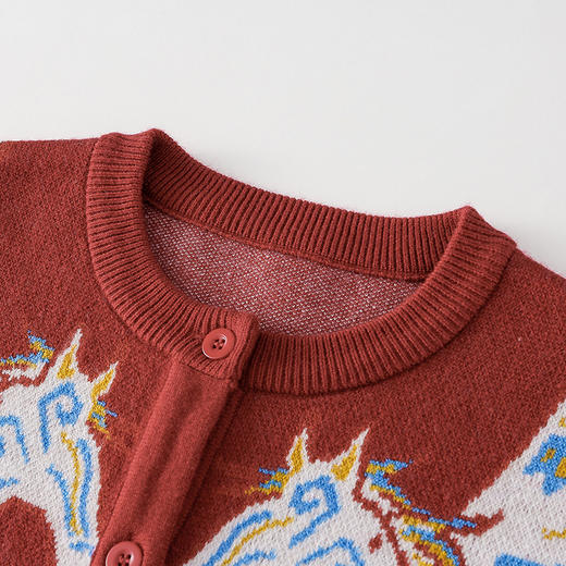 严选 | 棉花堂飞马迎春毛衣开衫 马年新年年衣 商品图7