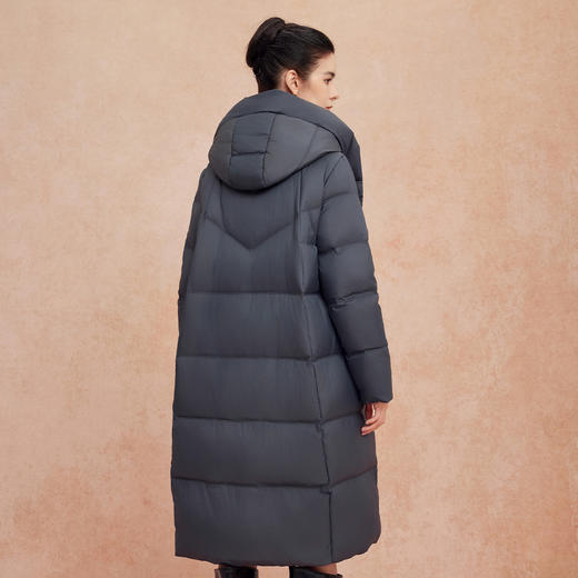 QR010斯尔丽25新款冬季连帽长款休闲面包服宽松加厚90绒时尚减龄羽绒服 商品图9