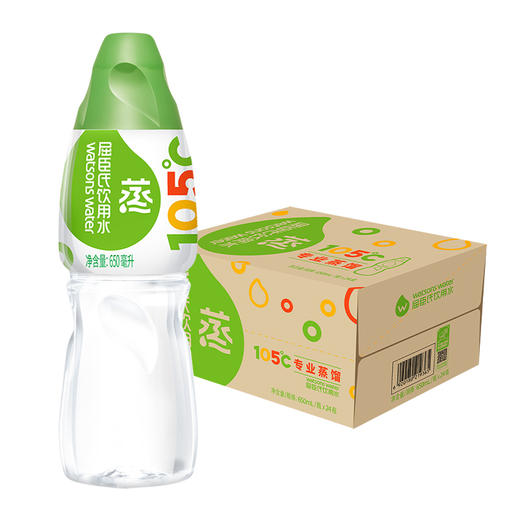 屈臣氏饮用水（蒸馏制法）百年水品牌 旅行聚会 650ml*24瓶（新老包装随机发） 商品图0