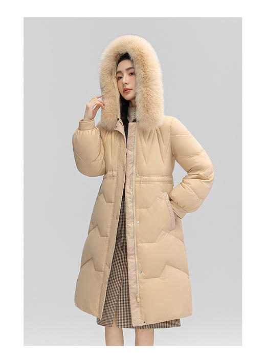 卉遇&长款连帽大毛领羽绒服HY-45 商品图1