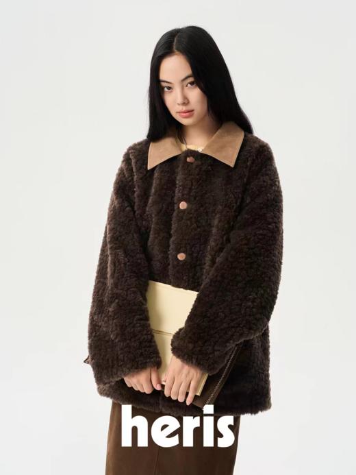 heris/H54106/‘日常收集’刺绣 双面穿羊羔毛内胆 派克棉服 商品图2