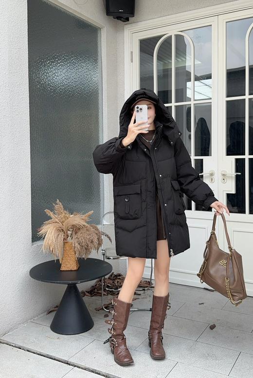 卉遇 雅鹿同款中长款羽绒服HY-07 商品图1