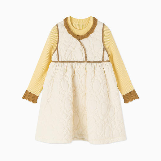 【秒】【专柜同款】MQD童装女小童夹棉连衣裙套装秋冬新款复古儿童裙子 商品图4