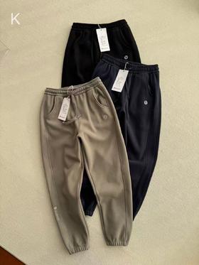 Lulu露露纳米绒情侣款高腰中长收口运动裤宽松款