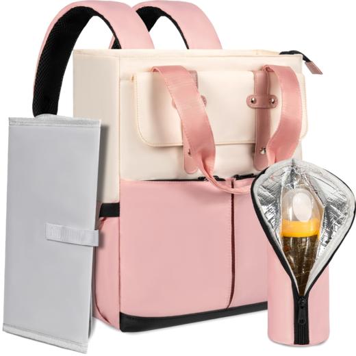 美国 TORIBIO 大容量双肩背包 多功能妈咪包 带换尿垫和保温奶瓶袋 商品图0