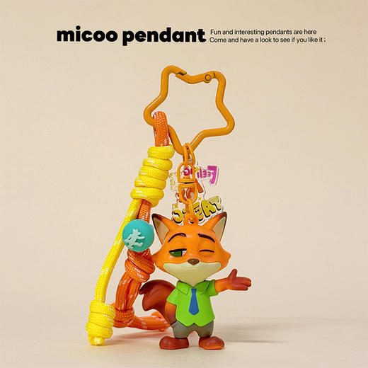 Jinnew联名疯狂动物城 可爱朱迪兔钥匙扣 尼克狐狸包挂件 树懒闪电 挂件创意(款式随机） 商品图2