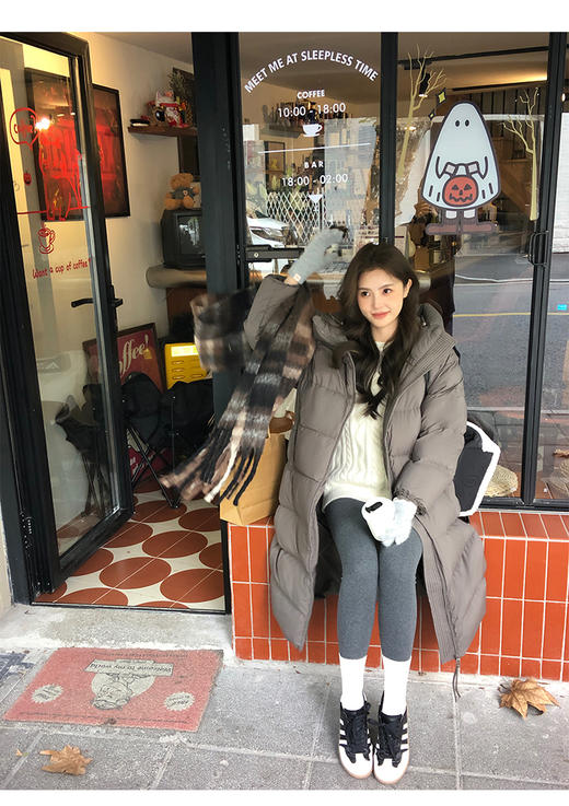 卉遇90白鹅绒长款经典百搭泡芙冰淇淋色系羽绒服HY-62 商品图14