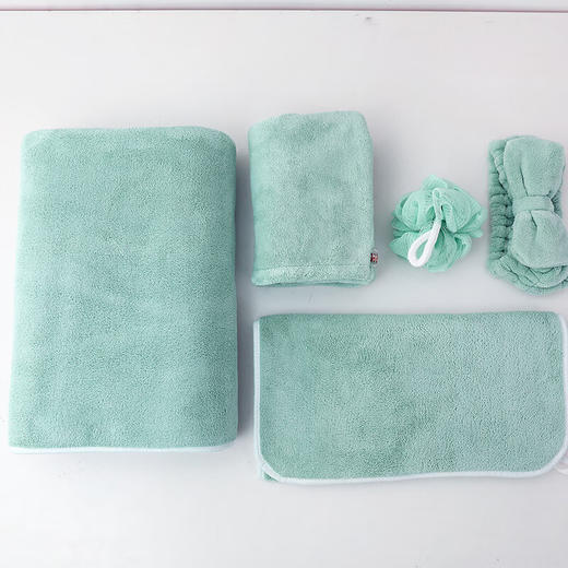 無印良品 毛巾洗浴套装MJ-XJ25-29毛巾：35*75cm*2 浴帽*1发带*1浴球*1 商品图3