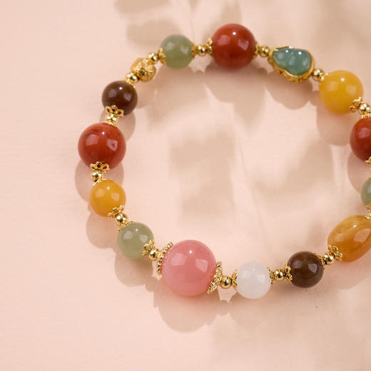 【福至心灵·南红多宝手串】敦煌福泽小众十二通宝南红手串和田玉蜜蜡多宝手串 商品图5