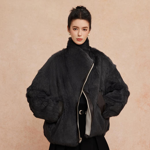 QP606斯尔丽25新款派克服兔毛双面双穿多种穿搭时尚宽松适合小个子皮草 商品图9