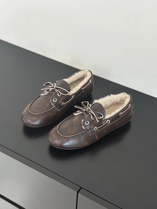 羊羔毛 牛皮乐福休闲鞋  A-5604 商品图2