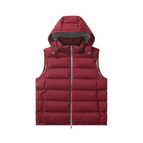 男款绸质可拆卸帽羽绒马甲ho006