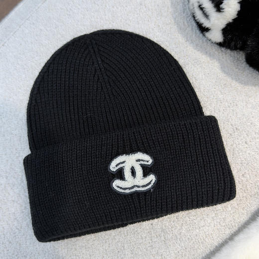 小香羊毛针织冷帽黑色 商品图2