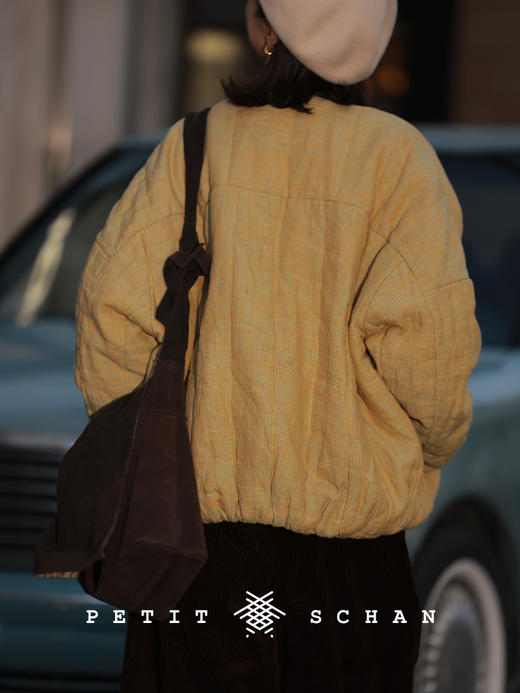 PETIT SCHAN小闪 CLO#988 Plump 圆圆乎乎 亚麻短款绵羊毛冬款棉服外套 商品图5