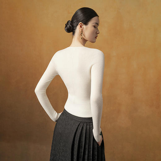 【林栖设计小店】福袖流光|无缝毛衣恭王府联名2026早春新款上衣女1961008 商品图6
