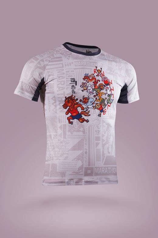 严素跑步TEE,马当先 男/女款,轻量 短袖T恤 速干快干 严素态度 商品图0