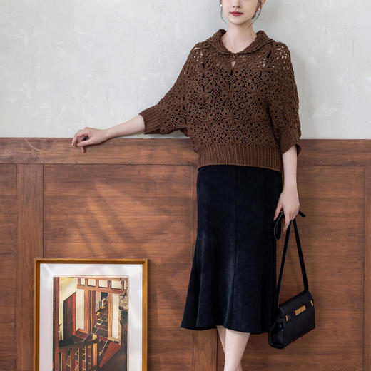 苏苏姐家深雅青果领套头衫手工DIY编织钩针羊毛衣服毛线团材料包 商品图3