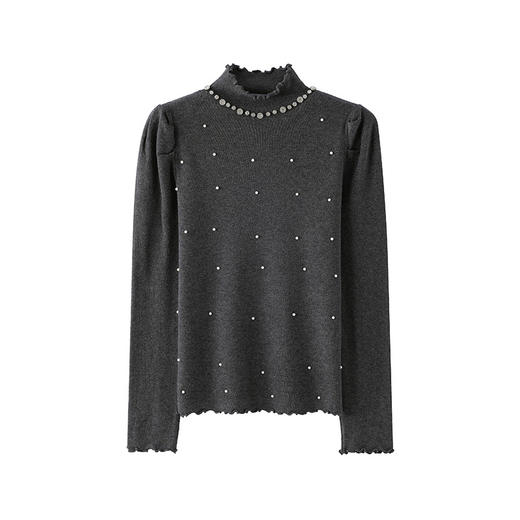 CC 2225半高领钉珠针织衫修身毛衣上衣 商品图4