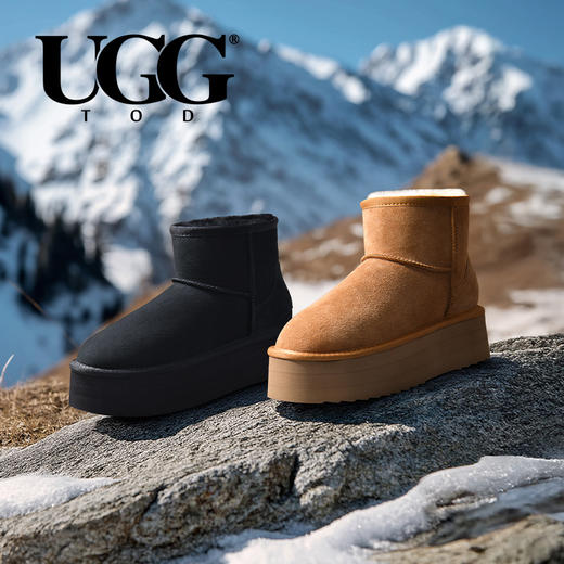 澳洲UGG厚底短筒时尚羊皮毛一体雪地靴 商品图0