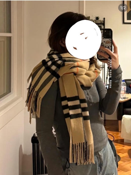 【秒杀价已调 直接拍】原厂 格子经典系订制 蓝标围巾 商品图6