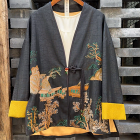 Famecoco范可儿秋冬款新中式短款上衣外套FAD6AB218