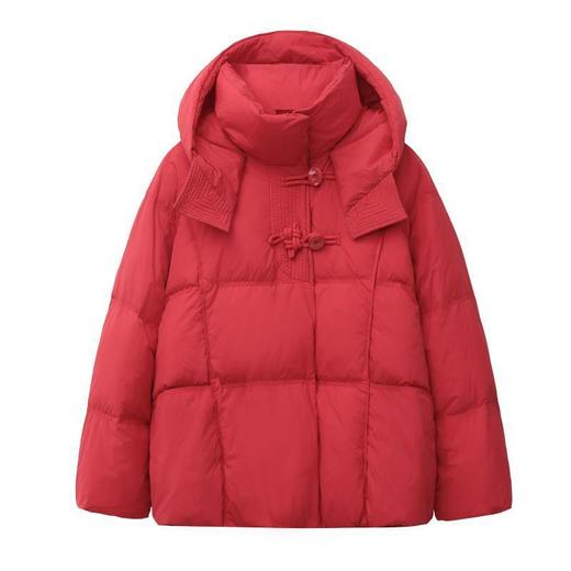 新国标90白鸭绒加肥加大码胖mm200斤中国风盘扣羽绒服女大码2520 商品图4