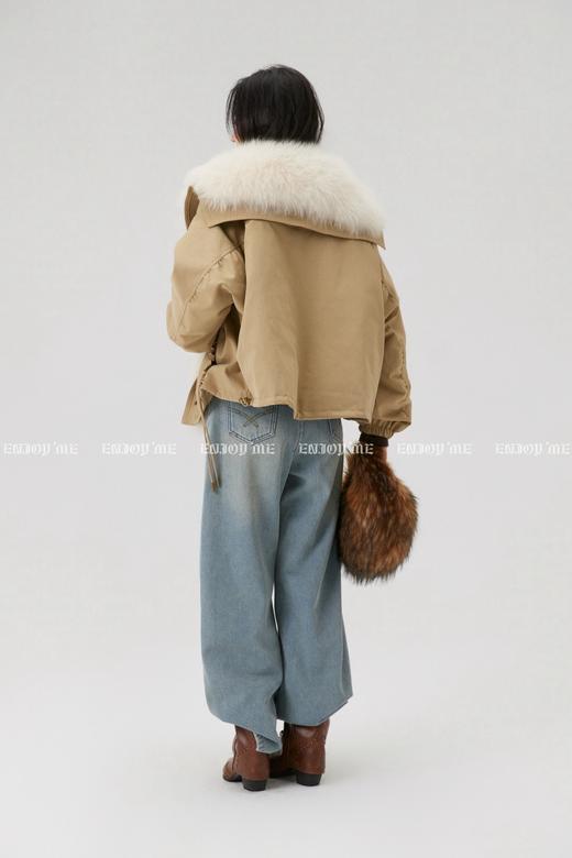 【门店同款】ENJOY冬季水洗磨白复合绒阔腿裤 168099972 商品图6