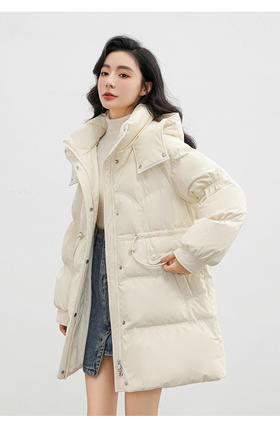 卉遇YY同款收腰中长款羽绒服HY-27★