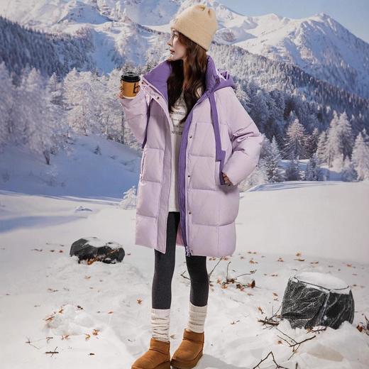 2025新款飘带胖mm300斤加肥加大码羽绒服女大码中长款羽绒服2435 商品图2