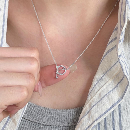 【星球之恋】S999纯银镂空锆石星球项链【YXS-A4777】 商品图3