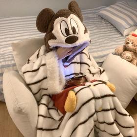 珊瑚绒睡衣玲娜贝儿带耳朵套装连帽卡通可爱加厚睡裙女家居服外穿