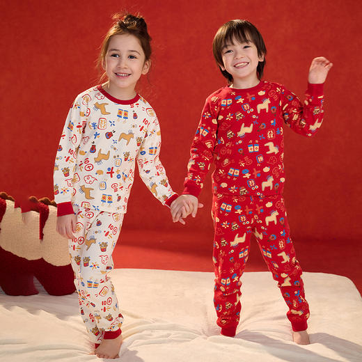 🧨超讨喜的新年红睡衣!秋衣+秋裤一套59.9元!【棉花堂新疆棉儿童内衣套装】辞旧迎新节日氛围感狠狠拿捏!聚 商品图5