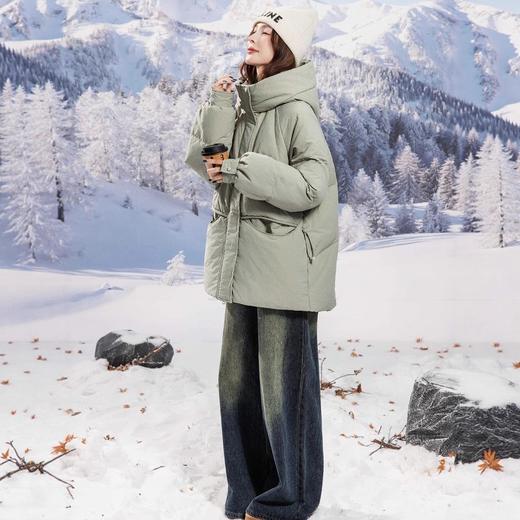 新国标90白鸭绒加肥加大码胖mm200斤中长款孕妇宽松羽绒服女2509 商品图1