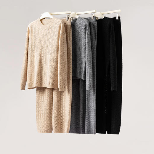 知性美~重磅加厚100纯山羊绒阔腿裤女外穿针织阔腿裤CYR250488 商品图2