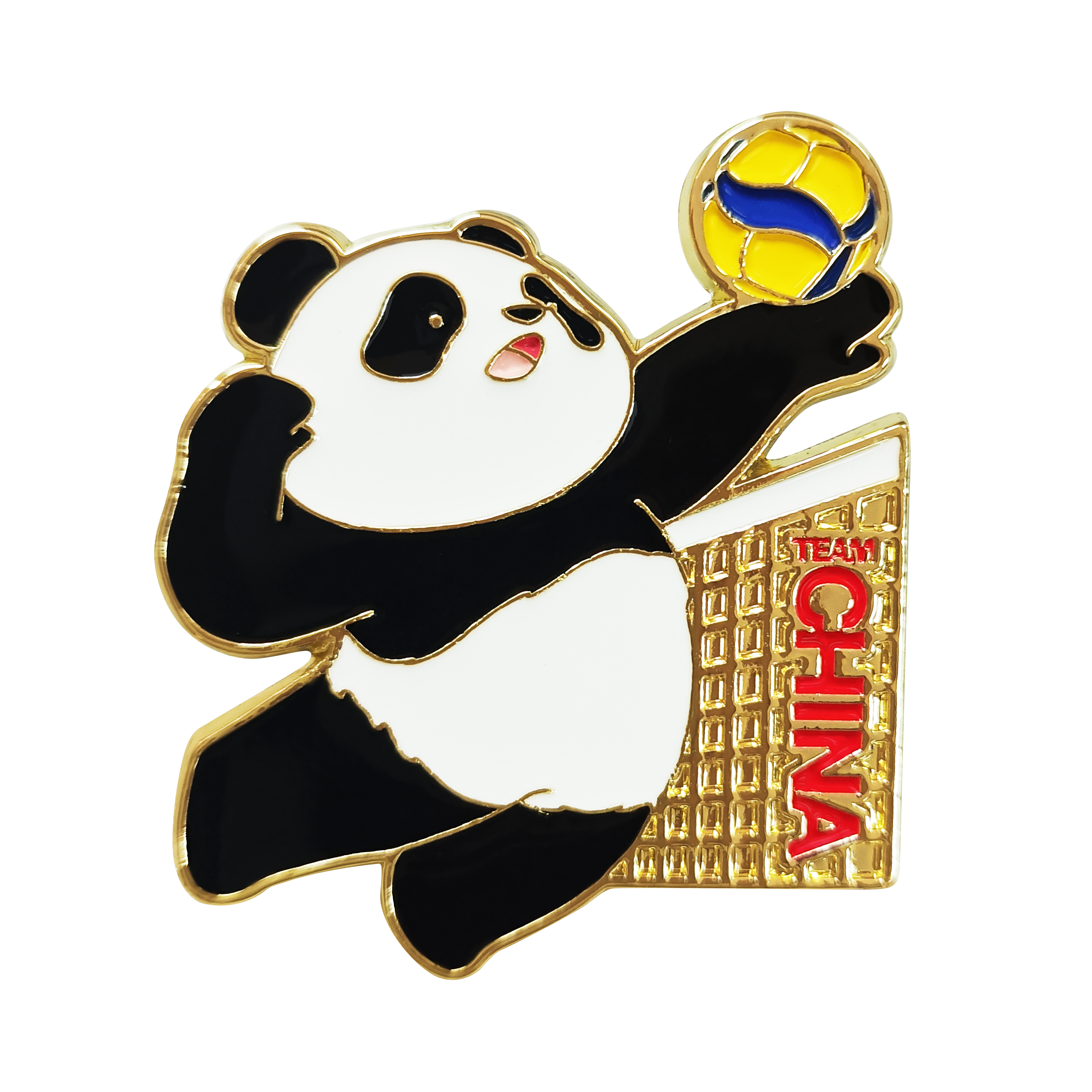 TEAM CHINA熊猫运动造型徽章-排球