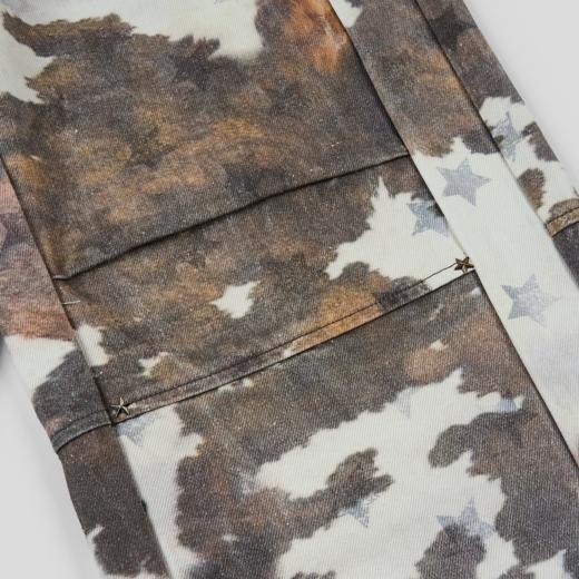 GOODBAI GOODEES 新款五角星铆钉奶牛纹直筒裤 商品图4