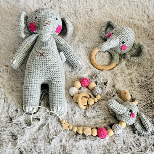 沙特阿拉伯 Eco baby 手工钩针玩偶套装 婴儿摇铃玩具 商品图7