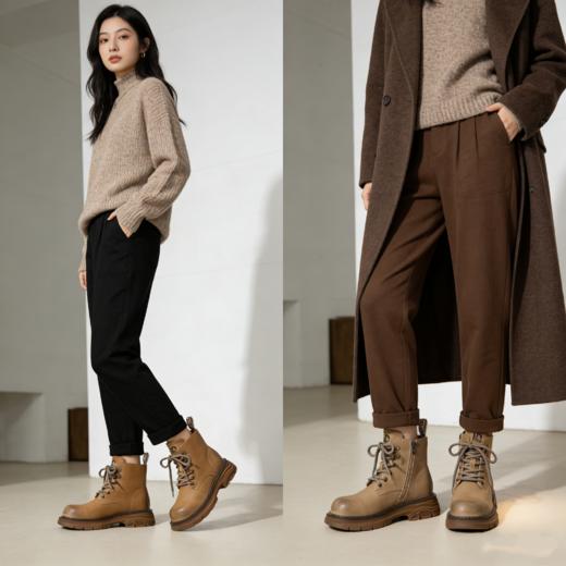 【Saturday Mode星期六】连锁品牌！二层牛皮马丁靴 ，加绒不加绒款2个款 商品图4