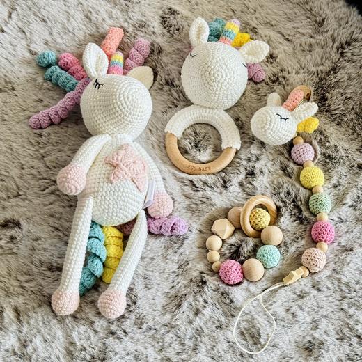 沙特阿拉伯 Eco baby 手工钩针玩偶套装 婴儿摇铃玩具 商品图5