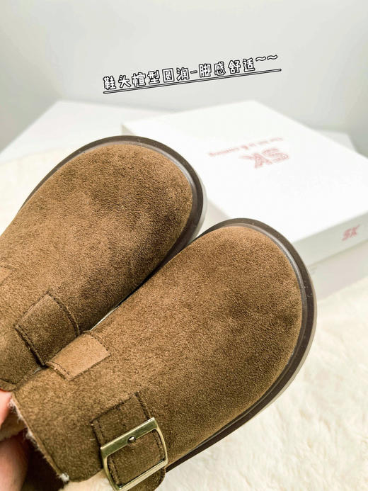 直发【增高5.5】“百丽”同款千层可颂勃肯鞋 ，羊京绒全包厚底女士雪地靴 商品图6