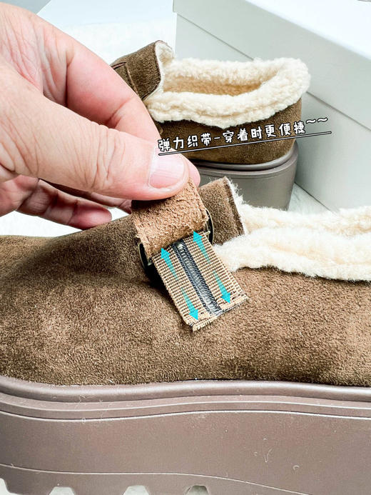 直发【增高5.5】“百丽”同款千层可颂勃肯鞋 ，羊京绒全包厚底女士雪地靴 商品图7