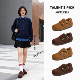 内增高3.5cm加绒毛毛鞋女2025冬季新款轻奢高级感乐福鞋保暖单鞋