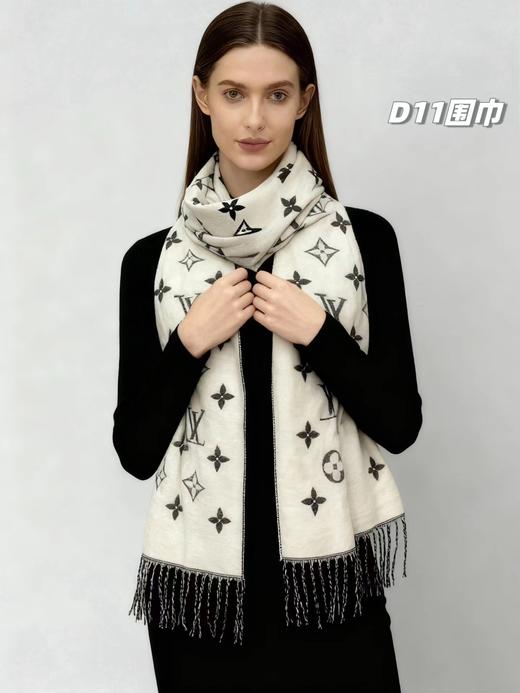 D121008羊绒围巾情侣款可双面佩戴舒适亲肤围巾 商品图5