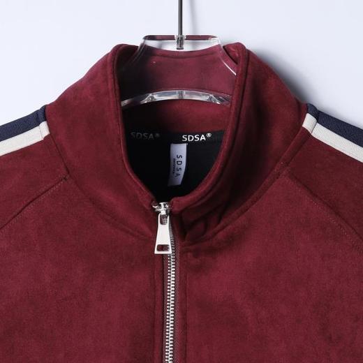 WT312SDSA男士秋冬新款痞帅男装潮牌植绒撞色织带拉链立领卫衣百搭时尚 商品图2