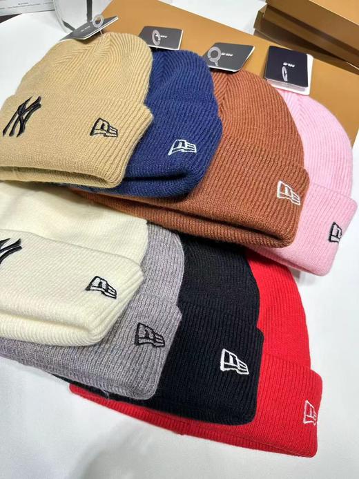 D121036冬款保暖帽针织帽加厚拼皮秋季潮百搭男女款帽子 商品图1